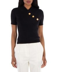 Balmain - Embossed-Button Short-Sleeve T-Shirt - Lyst