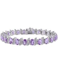 Amour - 9 5/8 Ct Tgw Amethyst And Diamond Bracelet - Lyst