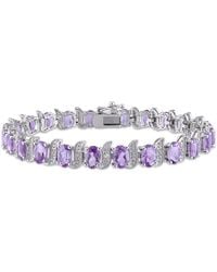 Amour - 9 5/8 Ct Tgw Amethyst And Diamond Bracelet - Lyst