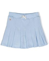 Polo Ralph Lauren - Embroidered Logo Pleated Skirt - Lyst