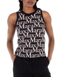 Max Mara - Printed Sleeveless Scuba Top - Lyst