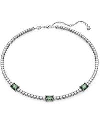 Swarovski - Matrix Rhodium Plated Tennis Necklace - Lyst