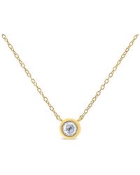 Haus of Brilliance - 14k Yellow Gold Plated .925 Sterling Silver 1/2 Cttw Diamond Bezel 18'' Pendant Necklace - Lyst