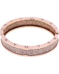 BVLGARI - B.Zero1 18K Rose Diamond Pave Bangle - Lyst