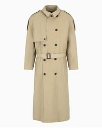 Emporio Armani - Double-Breasted Trench Coat, Brand Size 48 (Us - Lyst