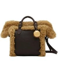 Burberry - Small Shield Shearling Tote Bag - Lyst