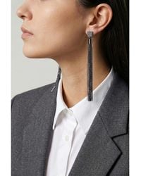 Brunello Cucinelli - Rhodium Tassel Earrings - Lyst