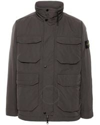 Stone Island - Charcoal Micro Twill Field Jacket With Anti-Drop - Lyst