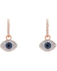 Swarovski - Evil Eye Mini Hoop Earrings - Lyst