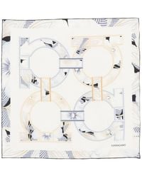 Ferragamo - Brezza Printed Gancini Silk Scarf - Lyst