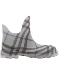Burberry - Check-Print Rubber Marsh Low Boots, Brand Size 40 (Us - Lyst