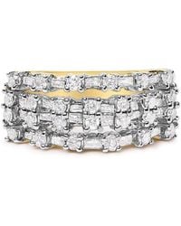 Haus of Brilliance - 14K 1.0 Cttw Round And Baguette Diamond Multi-Row Band Ring - Lyst