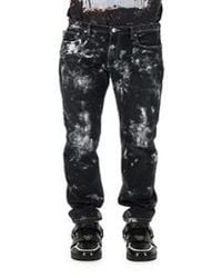 Roberto Cavalli - Paint-Splatter Denim Jeans, Waist - Lyst