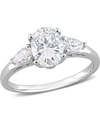Amour - 1 3/4 Ct Dew Created Moissanite Three-Stone Engagement Ring - Lyst
