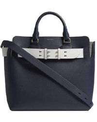 Burberry Marais Medium Belt Top Handle Bag, Navy - Blue