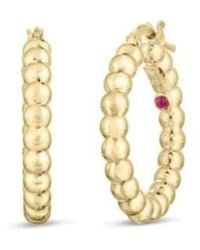 Roberto Coin - 18K Oro Classic Hoop Earrings - Lyst