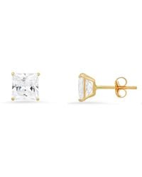 Kylie Harper - 10K 6Mm Princess-Cut Cubic Zirconia Cz Stud Earrings - Lyst
