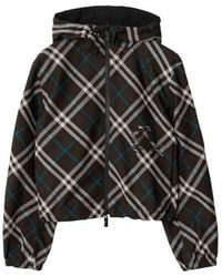 Burberry - Check Reversible Cropped Jacket - Lyst