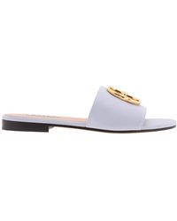 Bally - Emblem-Plaque Leather Slides, Brand Size 35 Us Size 4.5 - Lyst