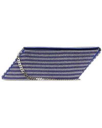 Kara - Two-Tone Rhinestones Clutch Cobaltstripe - Lyst