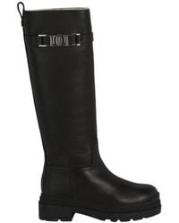 Ferragamo - Ryder Leather Knee-High Boots - Lyst