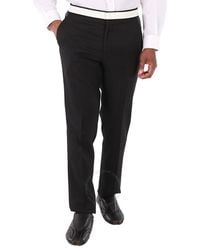 Burberry - Classic Fit Lambskin Detail Wool Tailored Trousers - Lyst