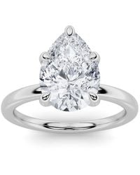 Mure And Co - 3Ctw Pear Shaped Lab Grown Diamond Classic Solitaire Ring - Lyst