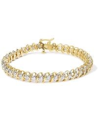Haus of Brilliance - 18K 4.0 Cttw Round-Cut Diamond S-Link 7" Inch Tennis Bracelet (I-J, Si1-Si2) - Lyst