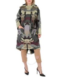 Burberry - Sage Single-breasted Camouflage-print Cotton Parka - Lyst