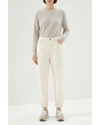 Brunello Cucinelli - Off Relaxed Cotton Trousers, Brand Size 44 (Us - Lyst