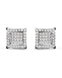 Haus of Brilliance - 10K 1 1/4 Cttw Princess Diamond Composite Double Square And Halo Stud Earrings (I-J Color, I1-I2 Clarity) - Lyst