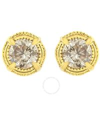 Haus of Brilliance - 14k Yellow Gold Plated .925 Sterling Silver 1/3 Cttw Diamond Modern 4-prong Solitaire Milgrain Stud Earrings - Lyst