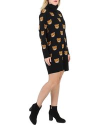 Moschino - Teddy Embroidered High-neck Dress - Lyst