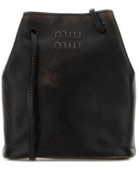 Miu Miu - Dark Leather Crossbody Bag - Lyst