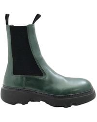 Burberry - Creeper Leather Chelsea Boots, Brand Size 44.5 Us - Lyst