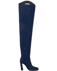 Burberry - Ladies Shoreditch Denim Porthole Detail Over-The-Knee Boots, Brand Size 39 Us - Lyst