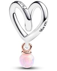 PANDORA - Two-Tone Wrapped Heart Charm - Lyst