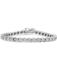 Haus of Brilliance - 14K 1.00 Cttw Lab Grown Diamond Round Miracle Plate And "S" Link Tennis Bracelet (F-G Color, Vs2-Si1 Clarity) - Lyst