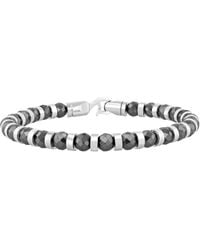 Robert Alton - Stainless Steel Hematite Bead Bracelet - Lyst