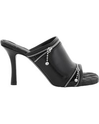 Burberry - Glossy Leather Peep Flat For - Lyst