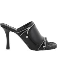 Burberry - Glossy Leather Peep Flat For - Lyst