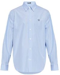 Versace - Medusa Striped Long-Sleeve Shirt, Brand Size 52 Us - Lyst