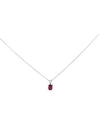 Haus of Brilliance - 14K 6X4Mm Oval Shaped Ruby Solitaire Pendant Necklace - Lyst