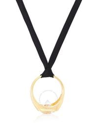 Burberry - Gold-plated Ring Detail Silk Necklace - Lyst