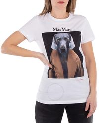 Max Mara Dog Star Cotton T-shirt in Gray | Lyst Max Mara Dog Star Cotton T-shirt in Gray | Lyst