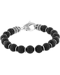 Robert Alton - Stainless Steel Lava Bead Bolo Bracelet - Lyst