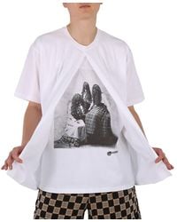 Burberry - Optic Victorian Portrait Print Cotton Oversized T-Shirt - Lyst
