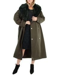 Burberry - High Neck Check Print Trench Coat, Brand Size 4 (Us - Lyst