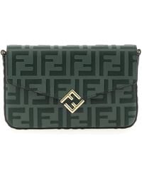 Fendi - Ff Diamonds Leather Wallet On Chain - Lyst