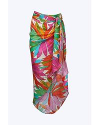 Ronny Kobo - Floral Jungle Kit Floral Gathered Silk Jacquard Skirt - Lyst